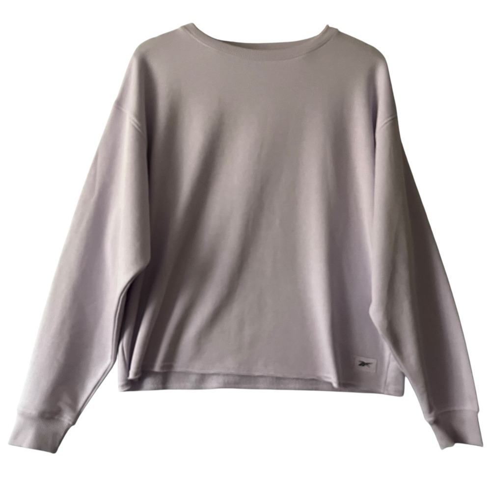Reebok Studio Style LS Crew Sweatshirt Women's Medium Training Purple Sporty
